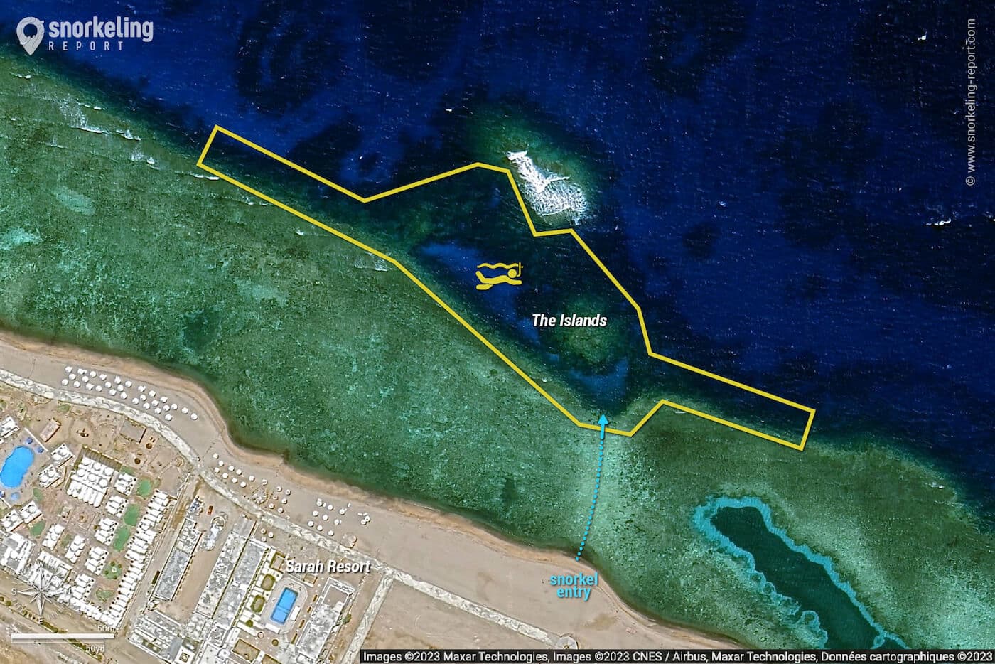 The Islands, Dahab snorkeling map